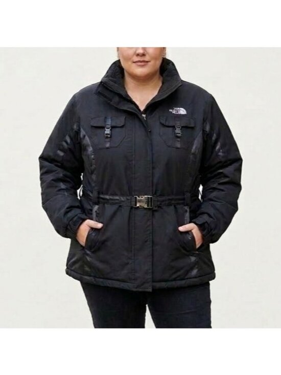 The North Face Jackets & Blazers - The North Face Womens Size XXL Black HyVent Insulated Belted Rain Parka Jacket